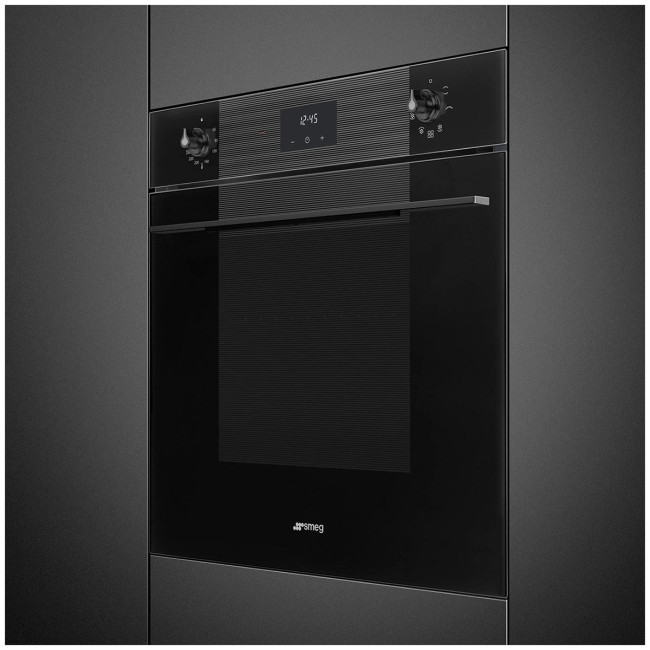 Электрический духовой шкаф Smeg SF6100VB3RU черное стекло Электрический духовой шкаф Smeg SF6100VB3RU черное стекло