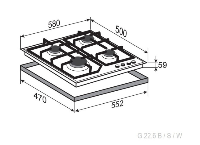 Газовая варочная панель Zigmund & Shtain G 22.6 W Газовая варочная панель Zigmund & Shtain G 22.6 W