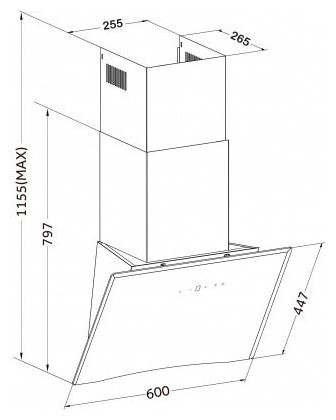 Каминная вытяжка GERMES Aura 60 (черная) Каминная вытяжка GERMES Aura 60 (черная)