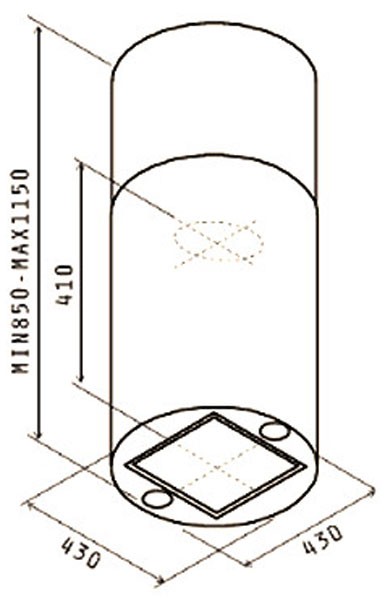 Вытяжка Jet Air PIPE ISLAND BL/A/43 Вытяжка Jet Air PIPE ISLAND BL/A/43