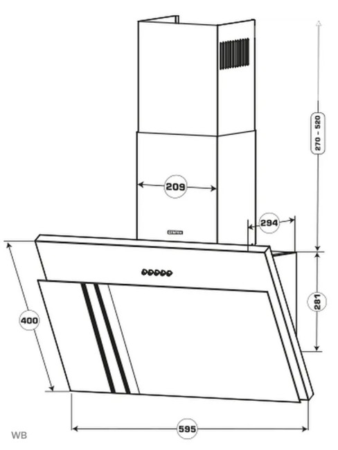 Каминная вытяжка Centek CT-1826 60 черный