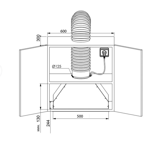Вытяжка Zugel ZHI521B черная