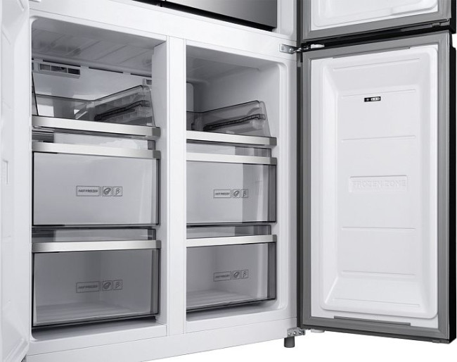 Холодильник WEISSGAUFF WCD 590 NoFrost Inverter Premium EcoFresh Inox Glass