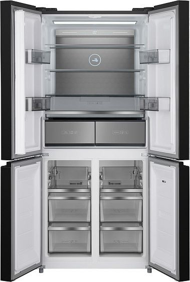 Холодильник WEISSGAUFF WCD 590 NoFrost Inverter Premium EcoFresh Inox Glass