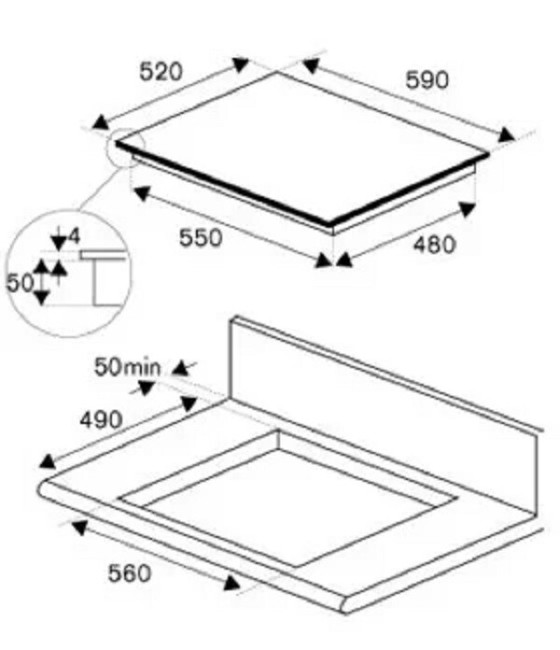 Встраиваемая индукционная варочная панель Bertazzoni P604IC2B2NEE