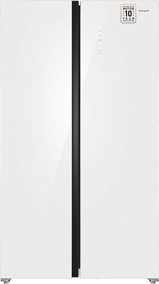 Холодильник WEISSGAUFF WSBS 1036 Inverter NoFrost Premium White Glass