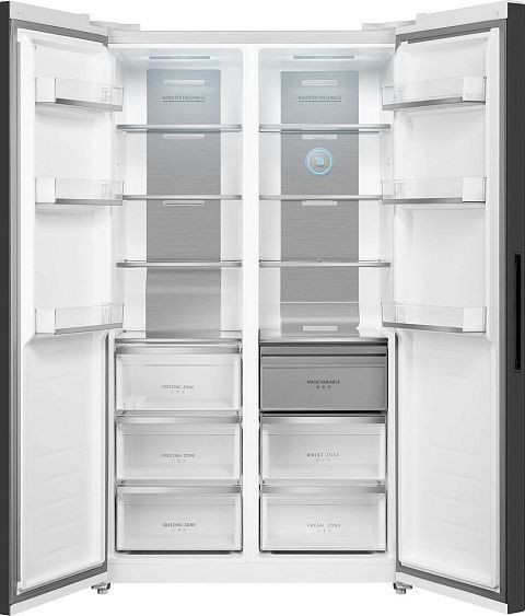 Холодильник WEISSGAUFF WSBS 1036 Inverter NoFrost Premium White Glass