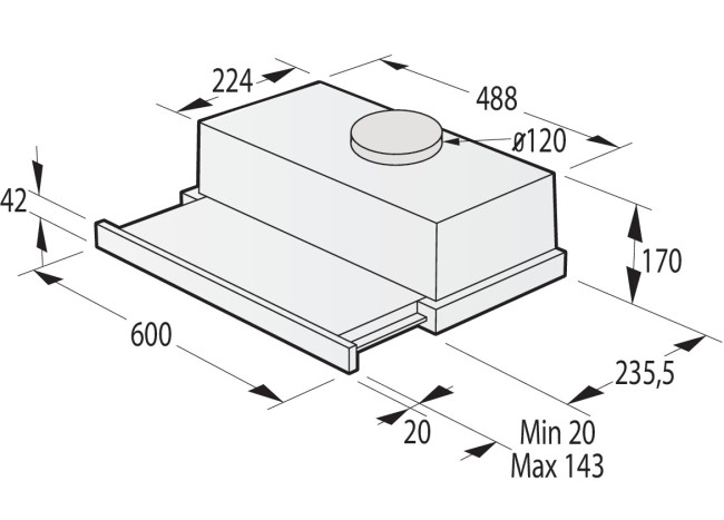 Встраиваемая вытяжка Gorenje TH606E4X