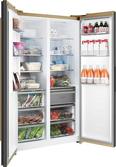 Холодильник WEISSGAUFF WSBS 1036 Inverter NoFrost Premium Сhampagne Glass Холодильник WEISSGAUFF WSBS 1036 Inverter NoFrost Premium Сhampagne Glass