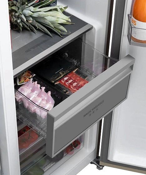 Холодильник WEISSGAUFF WSBS 1036 Inverter NoFrost Premium Сhampagne Glass Холодильник WEISSGAUFF WSBS 1036 Inverter NoFrost Premium Сhampagne Glass