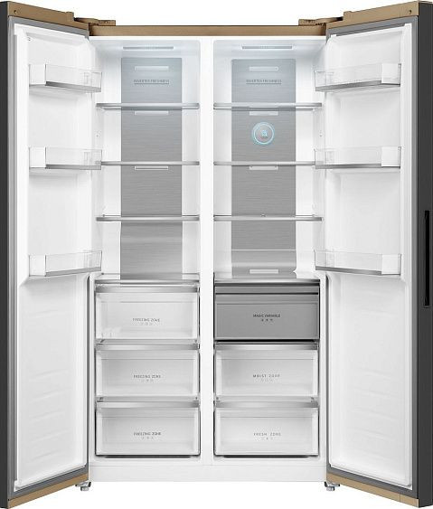 Холодильник WEISSGAUFF WSBS 1036 Inverter NoFrost Premium Сhampagne Glass Холодильник WEISSGAUFF WSBS 1036 Inverter NoFrost Premium Сhampagne Glass