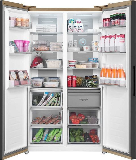 Холодильник WEISSGAUFF WSBS 1036 Inverter NoFrost Premium Сhampagne Glass Холодильник WEISSGAUFF WSBS 1036 Inverter NoFrost Premium Сhampagne Glass