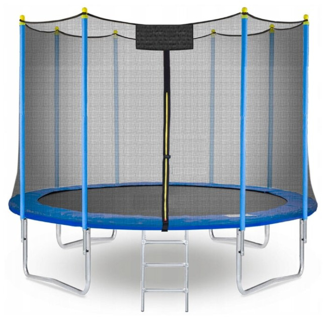 Каркасный батут Beste-Sport 14ft с внешней сеткой и лестницей 427х427х250 см