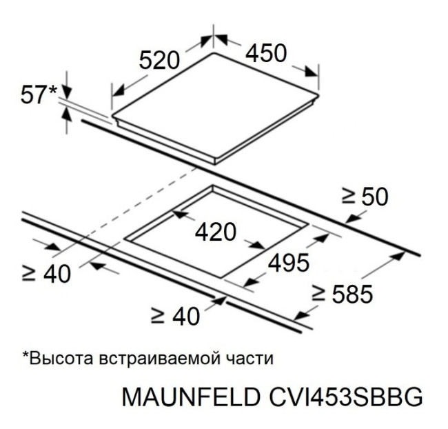 Встраиваемая индукционная варочная панель Maunfeld CVI453SBBK Встраиваемая индукционная варочная панель Maunfeld CVI453SBBK