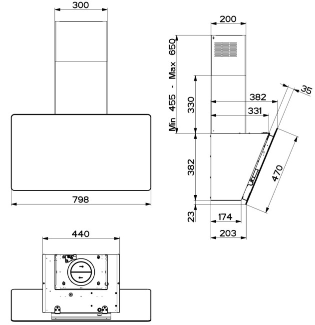 Каминная вытяжка Faber V-Air KL A80 (330.0615.685)