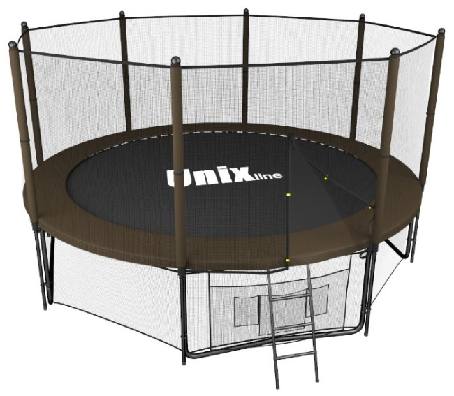 Каркасный батут Unix Line 10ft Black&Brown outside 305х305х241 см
