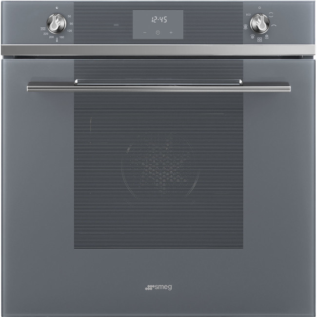 Встраиваемый электрический духовой шкаф Smeg SF6100VS1 серебристое стекло