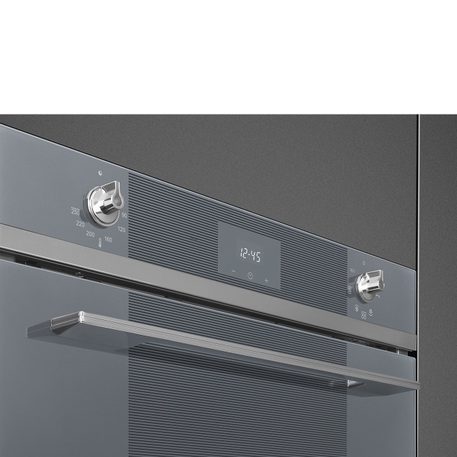 Встраиваемый электрический духовой шкаф Smeg SF6100VS1 серебристое стекло