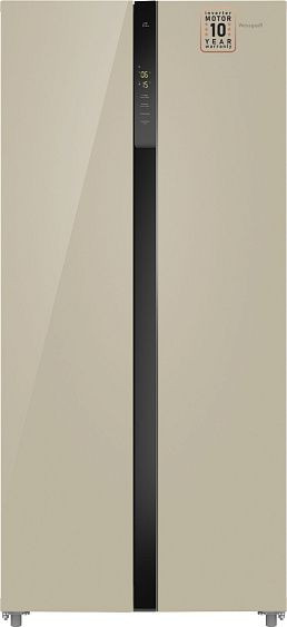 Холодильник WEISSGAUFF WSBS 500 Inverter NoFrost Beige Glass Холодильник WEISSGAUFF WSBS 500 Inverter NoFrost Beige Glass