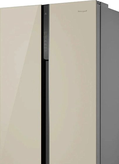 Холодильник WEISSGAUFF WSBS 500 Inverter NoFrost Beige Glass Холодильник WEISSGAUFF WSBS 500 Inverter NoFrost Beige Glass