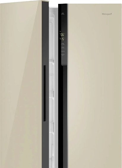 Холодильник WEISSGAUFF WSBS 500 Inverter NoFrost Beige Glass Холодильник WEISSGAUFF WSBS 500 Inverter NoFrost Beige Glass