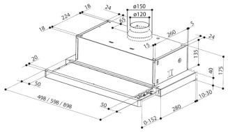 Встраиваемая вытяжка Faber Flexa HIP BK A 50
