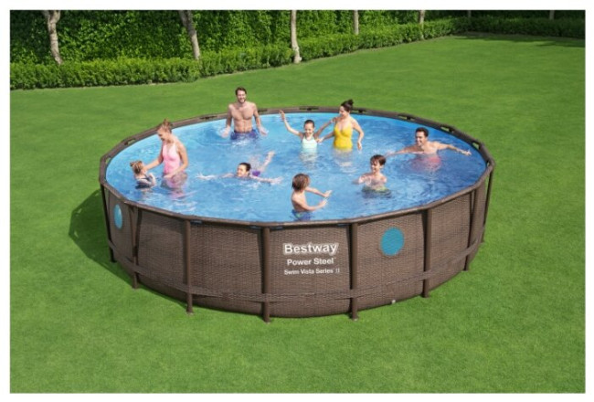 Бассейн Bestway Power Steel Swim Vista Series II в комплекте 56977