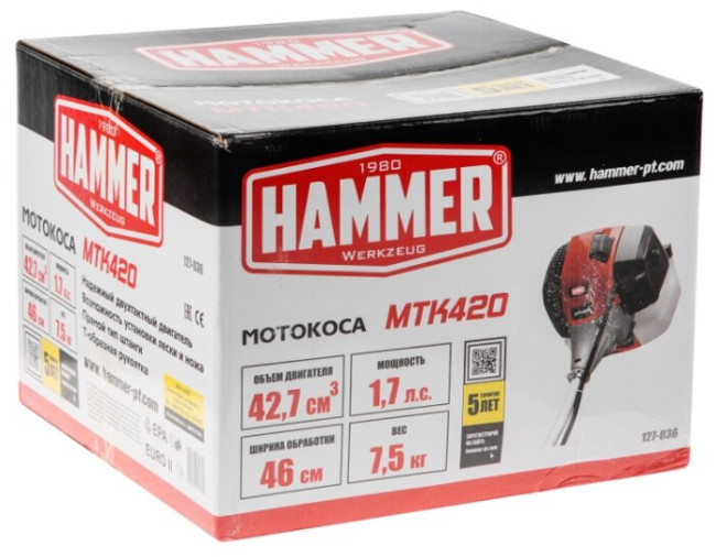 Триммер бензиновый Hammer MTK420 Триммер бензиновый Hammer MTK420