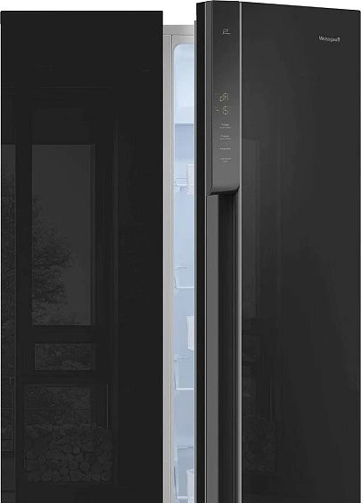 Холодильник WEISSGAUFF WSBS 500 Inverter NoFrost Black Glass Холодильник WEISSGAUFF WSBS 500 Inverter NoFrost Black Glass