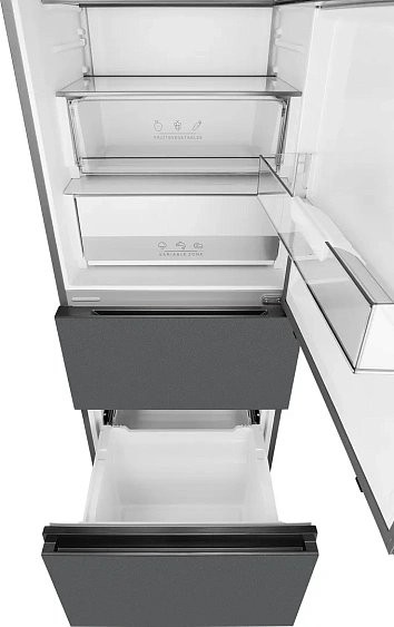 Холодильник WEISSGAUFF WFD 450 Total NoFrost Inverter Dark Grey Built-in