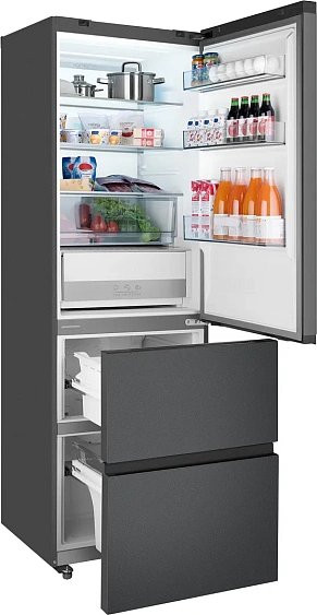 Холодильник WEISSGAUFF WFD 450 Total NoFrost Inverter Dark Grey Built-in