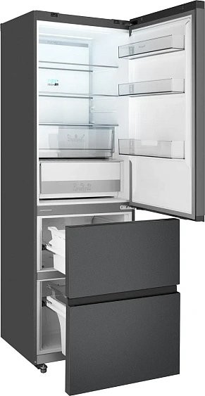 Холодильник WEISSGAUFF WFD 450 Total NoFrost Inverter Dark Grey Built-in