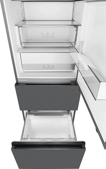 Холодильник WEISSGAUFF WFD 450 Total NoFrost Inverter Dark Grey Built-in