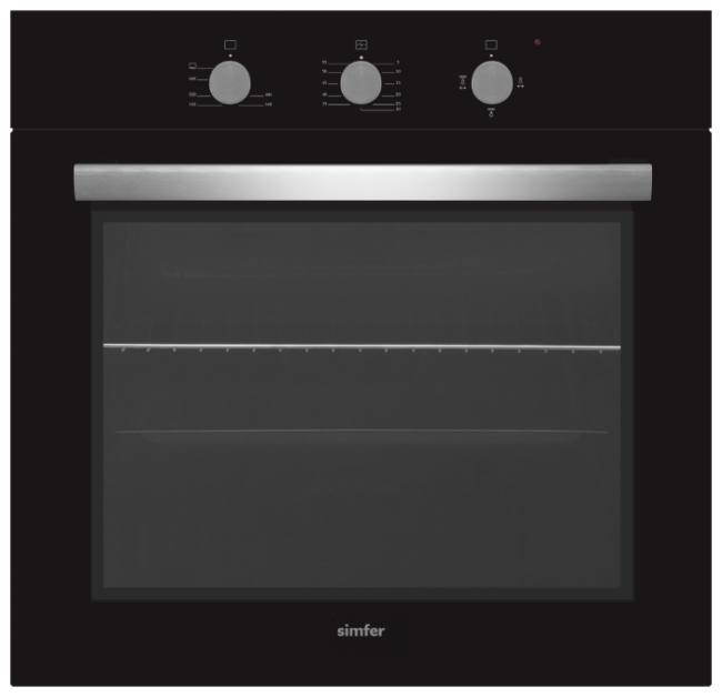 Встраиваемый газовый духовой шкаф Simfer B6GB12011 Встраиваемый газовый духовой шкаф Simfer B6GB12011