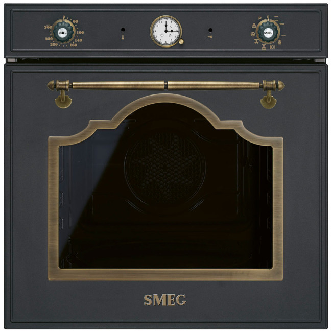 Электрический духовой шкаф Smeg SFP67C1TAO (цвет антрацит, фурнитура латунная) Электрический духовой шкаф Smeg SFP67C1TAO (цвет антрацит, фурнитура латунная)