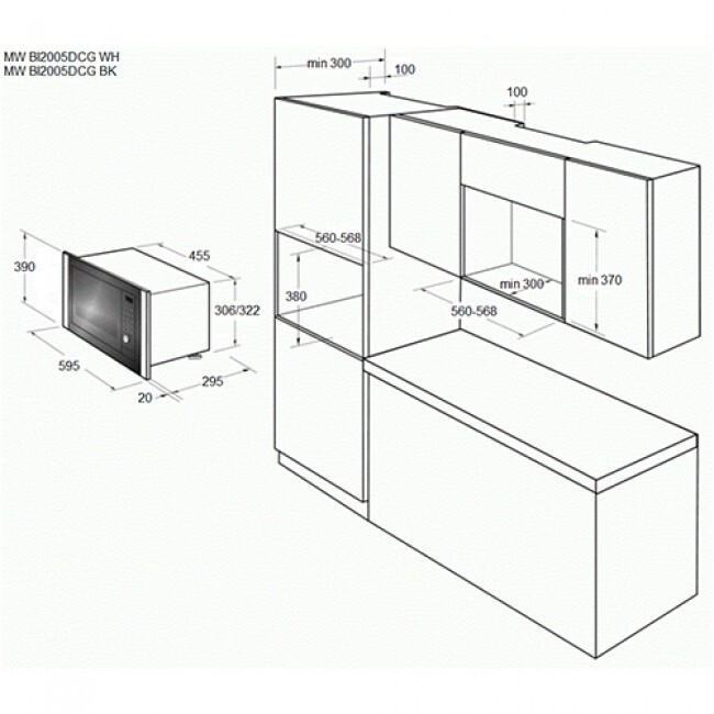 Встраиваемая микроволновая печь Cata MW BI2005DCG WH