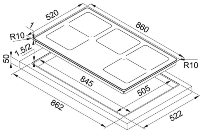 Индукционная варочная панель FRANKE FHFS 865 1I 2FLEX ST BK