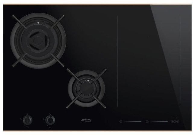 Комбинированная варочная панель smeg PM6721WLDR Комбинированная варочная панель smeg PM6721WLDR