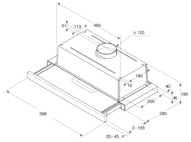 Встраиваемая вытяжка Ariston HAH 65 F LB X