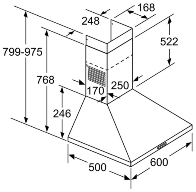 Каминная вытяжка Bosch DWP66BC20