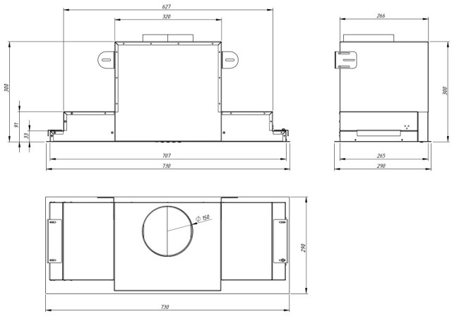 Встраиваемая вытяжка Akpo WK-10 Neva glass 80 черный