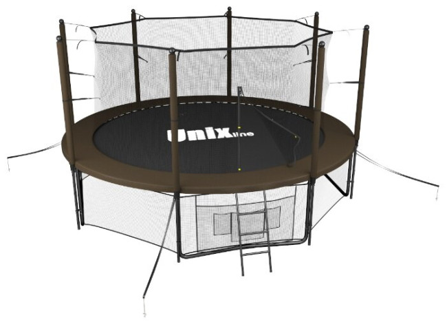 Каркасный батут Unix Line 10 ft inside black/brown