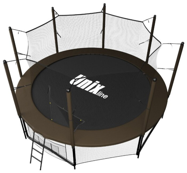 Каркасный батут Unix Line 10 ft inside black/brown