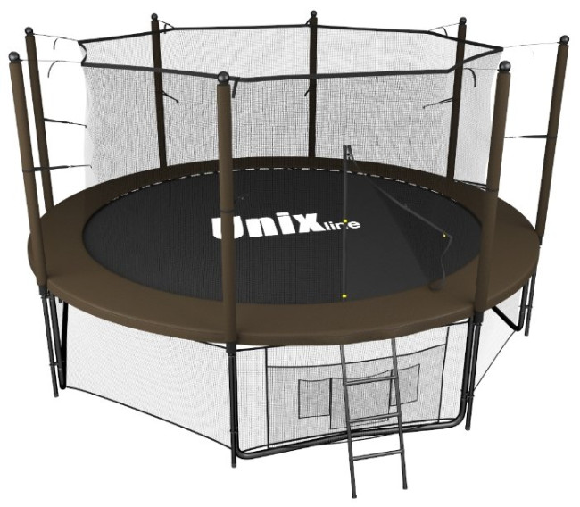Каркасный батут Unix Line 10 ft inside black/brown