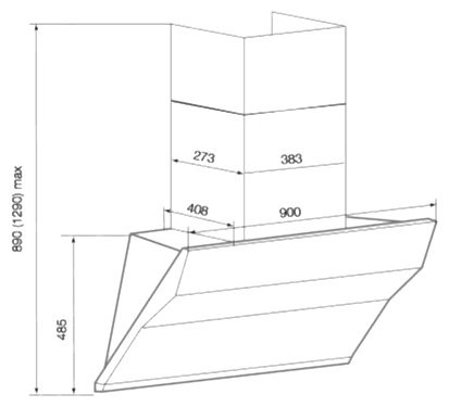 Каминная вытяжка GRAUDE DH 90.0 GG