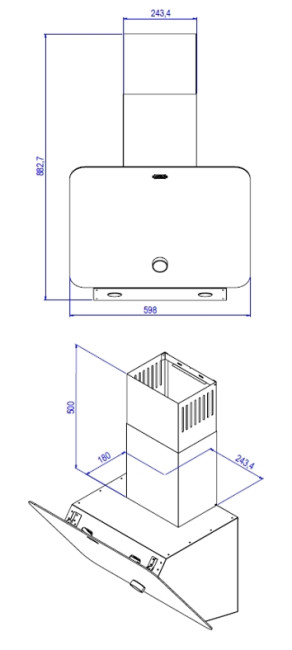 Вытяжка наклонная стеклянная Kanzler D 506 S