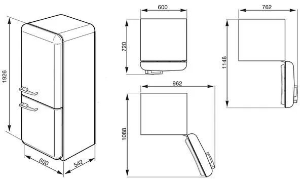 Холодильник SMEG fab32lbn1 Холодильник SMEG fab32lbn1
