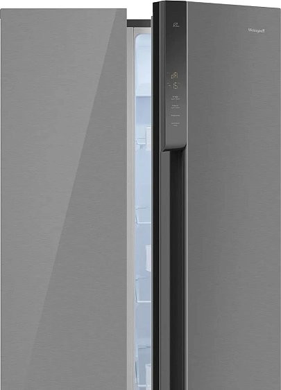 Холодильник WEISSGAUFF WSBS 500 Inverter NoFrost Inox Glass