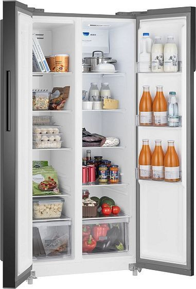 Холодильник WEISSGAUFF WSBS 500 Inverter NoFrost Inox Glass