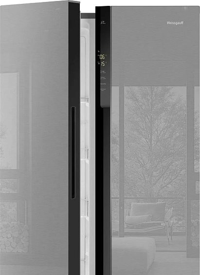 Холодильник WEISSGAUFF WSBS 500 Inverter NoFrost Inox Glass